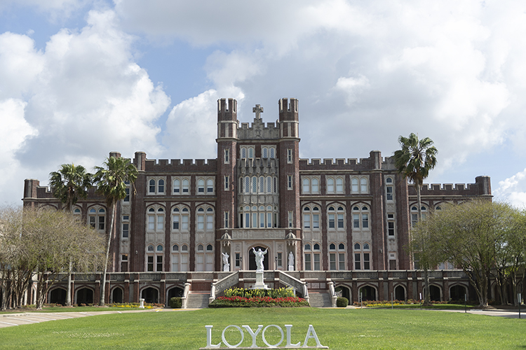 Loyola letters on campus